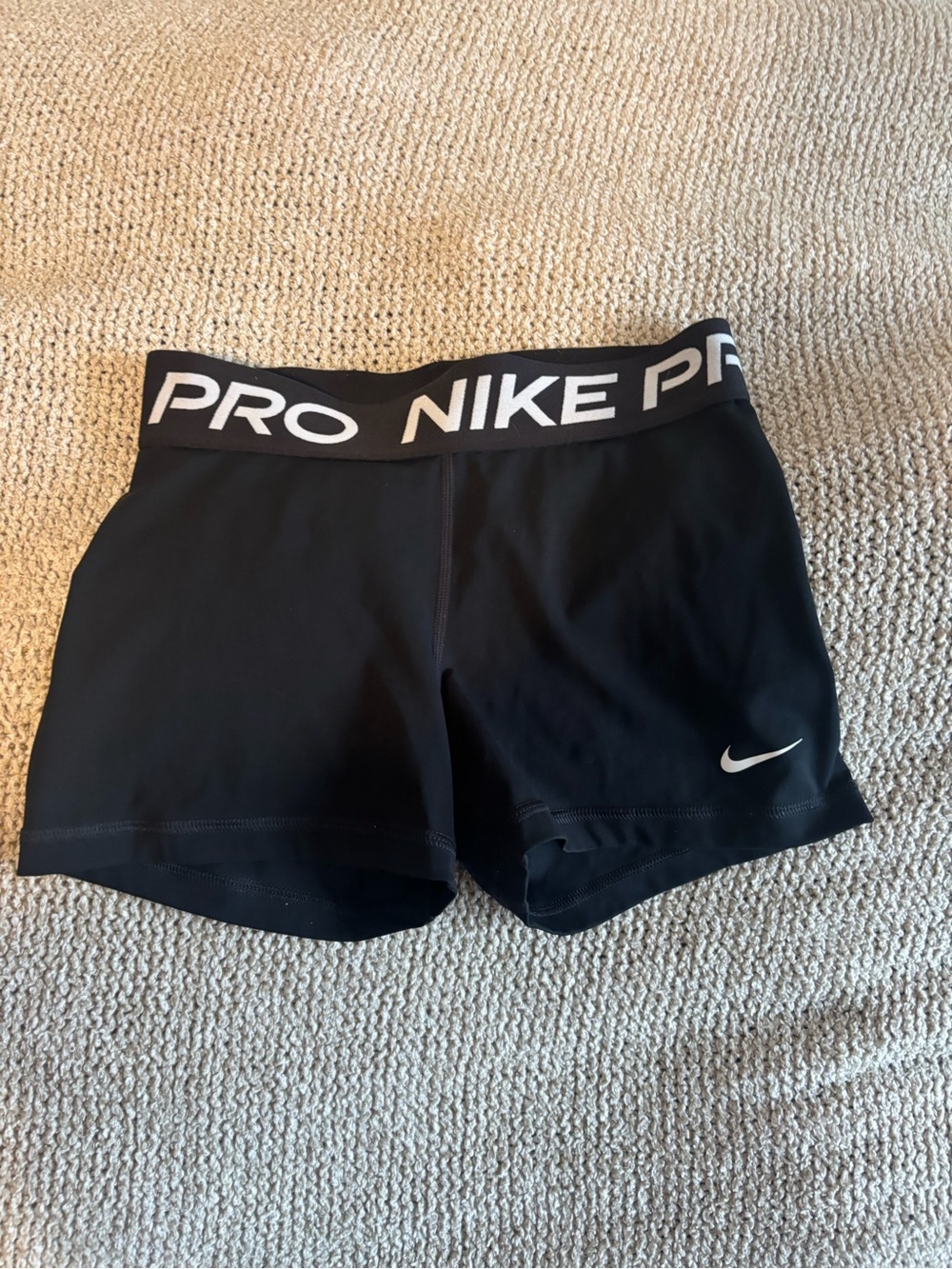 Nike Black Pro Women's Performance Shorts with White Swoosh medium